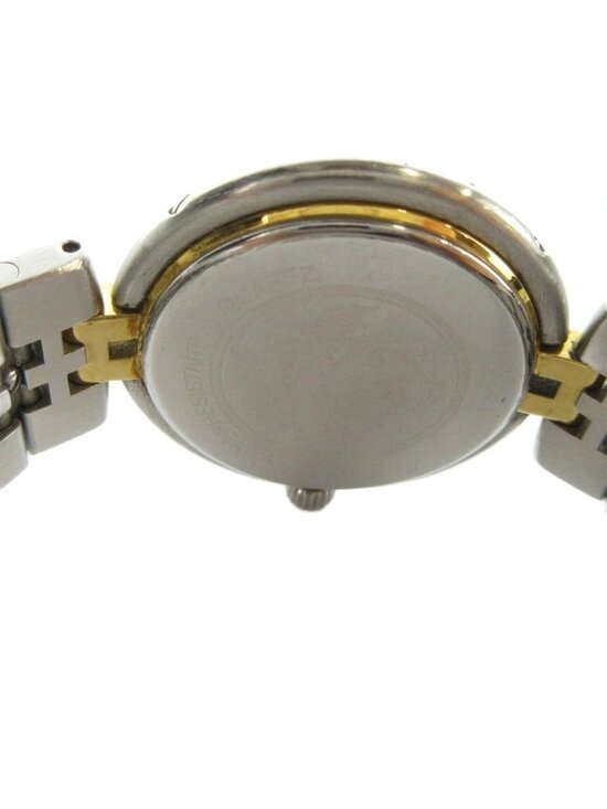 Hermes Profile Watch Quartz White Dial with Carre Date Silver Color Gold